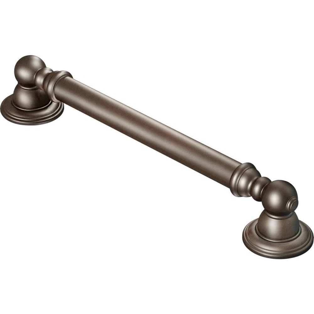image:imageMoen YG5412ORB Bathroom Safety 12Inch Stainless Steel Traditional Bathroom Grab Bar OilRubbed BronzeOil Rubbed Bronze