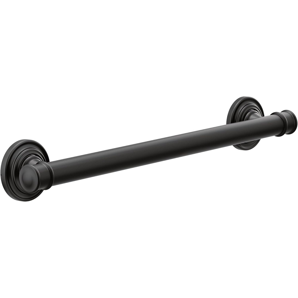 image:imageMoen YG6418BN Bathroom Safety 18Inch Stainless Steel Traditional Bathroom Grab Bar Brushed NickelMatte Black