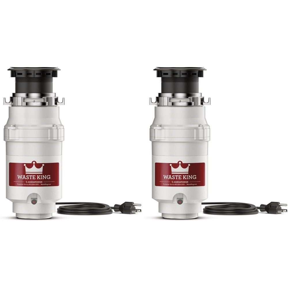 image:imageWaste King Garbage Disposal for Kitchen Sink with Power Cord Compact Food Waste Disposer L11113 HP  Continuous Feed Pack of 2