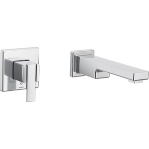 90 Degree Chrome Single Handle Wall Mount Tub Filler High Flow Tub Faucet with 10″ Spout Reach, WTS911
