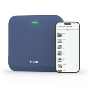 Moen 16-Zone Smart Sprinkler Controller, Wi-Fi Connectible Smart Irrigation System with Automatic Water Timer, WICNT016G1USA(16 Zone Controller)