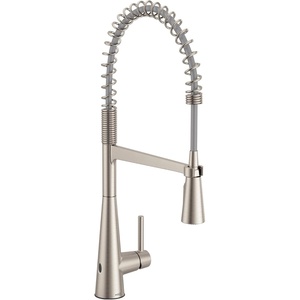 Moen 5925 Sleek One Handle Pre-Rinse Spring Pulldown Kitchen Faucet with Power Boost, Chrome(Spot Resist Stainless)
