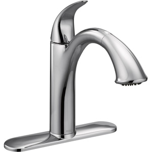 Moen 67545C Camerist One-Handle Low Arc Pullout Kitchen Faucet, Chrome