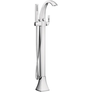Moen 695 Voss One-Handle Freestanding Floor Mount Tub Filler with Handshower, Chrome(Chrome)