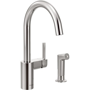Moen 7165 Align One-Handle High-Arc Modern Kitchen Faucet with Side Spray, Chrome(Chrome)
