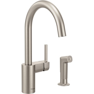 Moen 7165 Align One-Handle High-Arc Modern Kitchen Faucet with Side Spray, Chrome(Spot Resist Stainless)