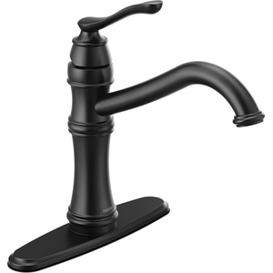 Moen 7240ORB Belfield Traditional One Handle High Arc Kitchen Faucet with Optional Deckplate Included, Oil Rubbed Bronze(Matte Black)