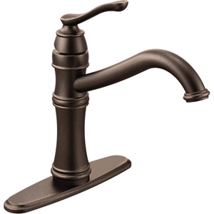 Moen 7240ORB Belfield Traditional One Handle High Arc Kitchen Faucet with Optional Deckplate Included, Oil Rubbed Bronze(Oil Rubbed Bronze)