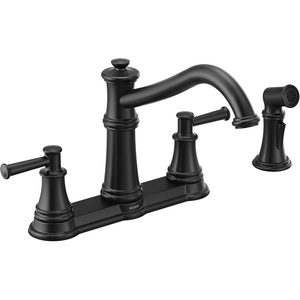 Moen 7255ORB Belfield Traditional Two Handle High Arc Kitchen Faucet with Side Spray, Oil Rubbed Bronze(Matte Black)