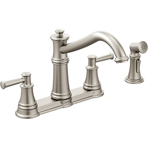 Moen 7255ORB Belfield Traditional Two Handle High Arc Kitchen Faucet with Side Spray, Oil Rubbed Bronze(Stainless Steel)