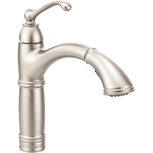 Moen 7295SRS Brantford One-Handle Pullout Kitchen Faucet Featuring Power Clean and Reflex, Spot Resist Stainless(Spot Resist Stainless)