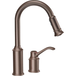 Moen 7590ORB Aberdeen One-Handle High Arc Pulldown Kitchen Faucet Featuring Reflex, Oil Rubbed Bronze