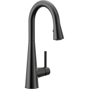 Moen 7664BLS Sleek One-Handle High Arc Pulldown Bar Faucet, Black Stainless(Matte Black)