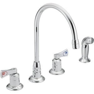 Moen 8242 Commercial M-Dura Kitchen Faucet with Side Spray with 2.5-Inch handles 2.2 gpm