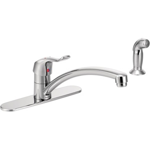 Moen 8717 Commercial M-Dura Single-Mount Kitchen Faucet with 12-Inch Spout Reach and Side Spray, 1.5-gpm, Chrome