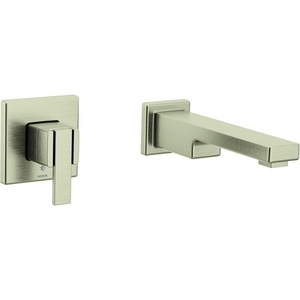 Moen 90 Degree Brushed Nickel Single Handle Wall Mount Tub Filler High Flow Tub Faucet with 10″ Spout Reach, WTS911BN