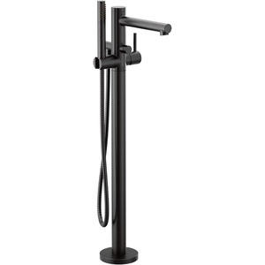 Moen Align Brushed Gold One-Handle Freestanding Floor Mount Tub Filler, Freestanding Tub Faucet with Handshower, 395BG(Matte Black)