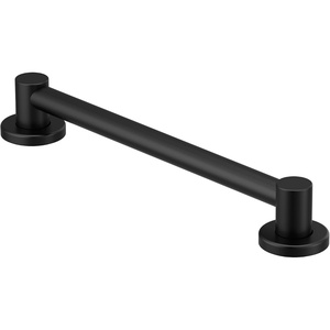Moen Align Matte Black 18-Inch Stainless Steel Bath Safety Grab Bar with Concealed Screws, YG0418BG