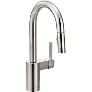 Moen Align Spot Resist Stainless One-Handle Modern Pulldown Bar Faucet with Power Clean and Reflex Docking System, 5965SRS(Chrome)