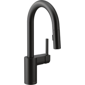 Moen Align Spot Resist Stainless One-Handle Modern Pulldown Bar Faucet with Power Clean and Reflex Docking System, 5965SRS(Matte Black)