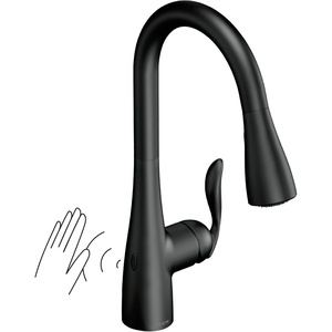 Moen Arbor Oil Rubbed Bronze Motionsense Wave Touchless One-Handle Pulldown Kitchen Faucet Featuring Power Clean, 7594EWORB(Matte Black)
