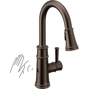 Moen Belfield Oil Rubbed Bronze Motionsense Wave Sensor Touchless One Handle Pulldown Kitchen Faucet Featuring Power Clean, 7260EWORB(Oil Rubbed Bronze)