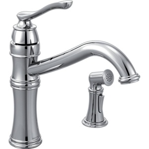 Moen Belfield Oil Rubbed Bronze Traditional One Handle High Arc Kitchen Faucet with Side Spray and Optional Deckplate Included, 7245ORB(Chrome)