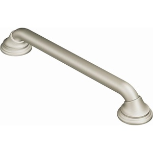 Moen Brushed Nickel Bathroom Safety Ultima 18-Inch Designer Bathroom Grab Bar with Curl Grip for Elderly or Handicapped, R8718D3GBN(Brushed Nickel)
