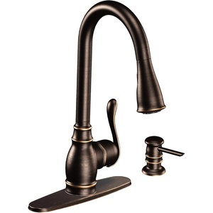 Moen CA87003BRB Single Handle Kitchen Faucet with Pullout Spray from the Anabelle Collection, Mediterranean Bronze