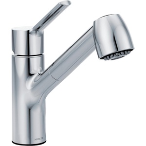 Moen Chrome Method One-Handle Pullout Modern Kitchen Faucet with Power Clean, 7585C(Chrome)