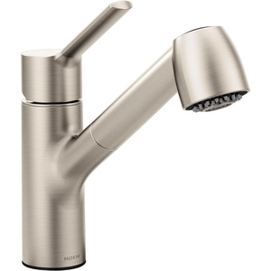 Moen Chrome Method One-Handle Pullout Modern Kitchen Faucet with Power Clean, 7585C(Spot Resist Stainless)
