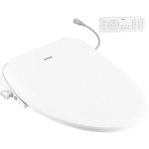 Moen EB1500-E 3-series Electronic Bidet Toilet Seat with Heated Seat and Remote Control – White, Adjustable Temperature and Pressure, Self-cleaning Nozzle, Comfort, Hygienic(EB2100 – Elongated)