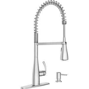 Moen Essie Pre-Rinse Pulldown Kitchen Faucet w/Soap, 87814SRS(Chrome)