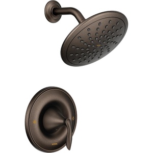 Moen Eva Oil Rubbed Bronze Posi-Temp Shower Faucet Trim with Eco-Performance Rainshower Showerhead, Valve Required, T2232EPORB