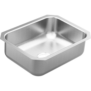 Moen GS20192 2000 Series 23.5-inch 20 Gauge Undermount Single Bowl Stainless Steel Kitchen or Bar Sink