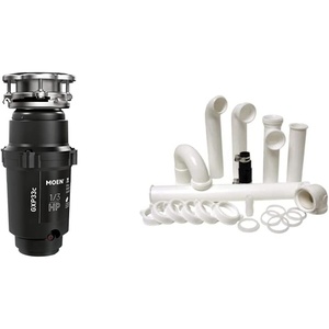 Moen GXP33C Lite Series PRO Compact Continuous Feed Garbage Disposal and Installation Kit