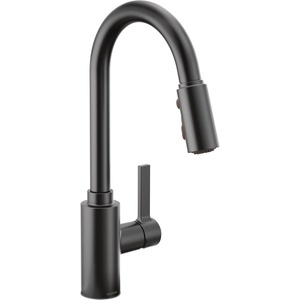 Moen Genta LX Touchless Kitchen Faucet, MotionSense Wave Sensor, High Arc Pulldown with Power Clean Spray, One-Handle, Chrome, 7882EWC(Matte Black)