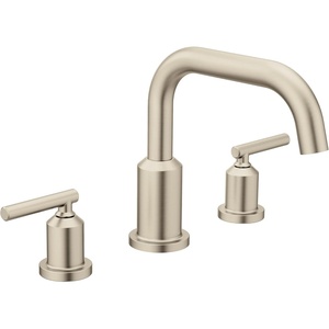 Moen Gibson Brushed Nickel Two-Handle Deck Mounted Modern Roman Tub Faucet, Valve Required, T961BN