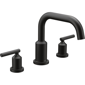 Moen Gibson Chrome Two-Handle Deck Mounted Modern Roman Tub Faucet, Valve Required, T961(Matte Black)