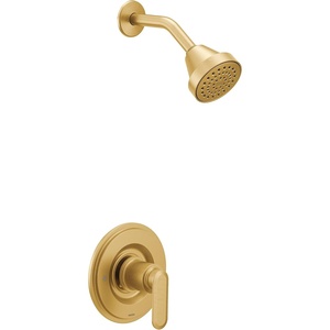 Moen Greenfield Brushed Gold Single Handle Eco-Performance Tub and Shower Faucet Featuring Shower Head and Lever Handle, Valve Required, T2222EPBG