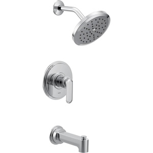 Moen Greenfield Chrome M-CORE 3 Series Eco-Performance Shower Trim Set with Wide Showerhead, Shower Handle, and Tub Spout, Valve Required, UT33323EP