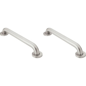 Moen Home Care Bathroom Safety 12 Inch Stainless Steel Handicap Grab Bar for Bathtub and Shower, Elderly Assistance Product with Concealed Screws, 8912(12 Inch (Pack of 2))