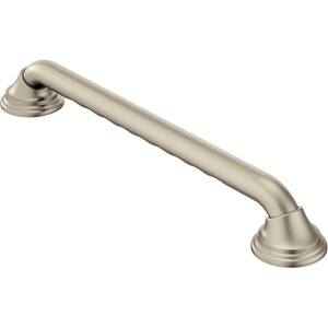 Moen Home Care Bathroom Safety 16 Inch Designer Stainless Steel Handicap Grab Bar for Bathtub and Shower, Concealed Screws, Brushed Nickel, LR8716D3BN(Brushed Nickel)
