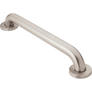 Moen Home Care Bathroom Safety 18 Inch Stainless Steel Handicap Grab Bar for Bathtub and Shower, Elderly Assistance Product with Concealed Screws, Polished Brass, R8918(Stainless)