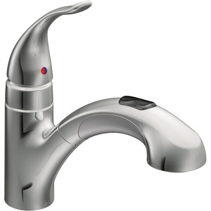 Moen Integra Chrome One-Handle Pullout Kitchen or Laundry Faucet Featuring Power Clean, 67315C(Chrome)