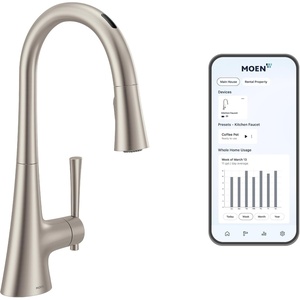 Moen Kurv Chrome 3-in-1 Water Filtration Pull Down Kitchen Faucet, Water Filter for Sink Faucet Sold Separately, F9126(Spot Resist Stainless)