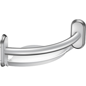 Moen LR2354DCH Bathroom Safety 9-Inch Curved Bathroom Grab Bar with Integrated Corner Shelf, Chrome