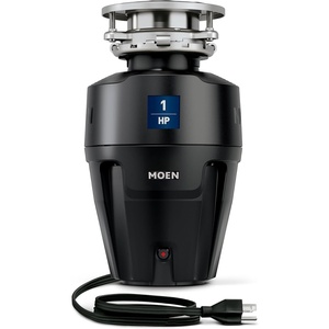 Moen Lite Series PRO Compact Continuous Feed Garbage Disposal for Kitchen Sink with Power Cord, GXP33C(1 HP)
