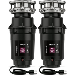 Moen Lite Series PRO Compact Continuous Feed Garbage Disposal for Kitchen Sink with Power Cord, GXP33C(1/3 HP (Pack of 2))