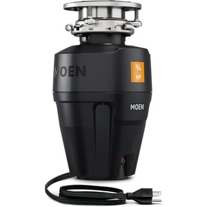 Moen Lite Series PRO Compact Continuous Feed Garbage Disposal for Kitchen Sink with Power Cord, GXP33C(3/4 HP)